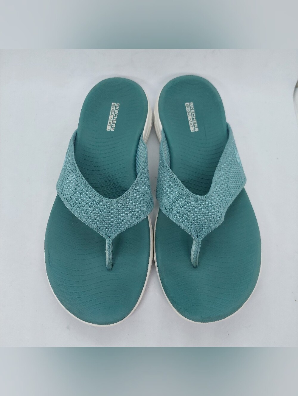 Skechers Sandals On the GO 600 Sunny Comfort Flip Flop Teal Slide Womens Size 9